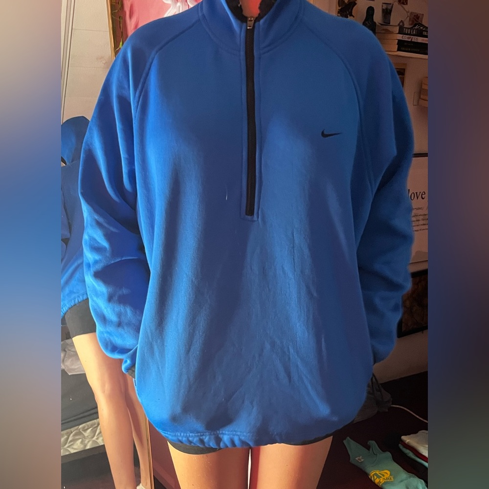 NIKE MENS BLUE ZIP-UP WITH HOOD